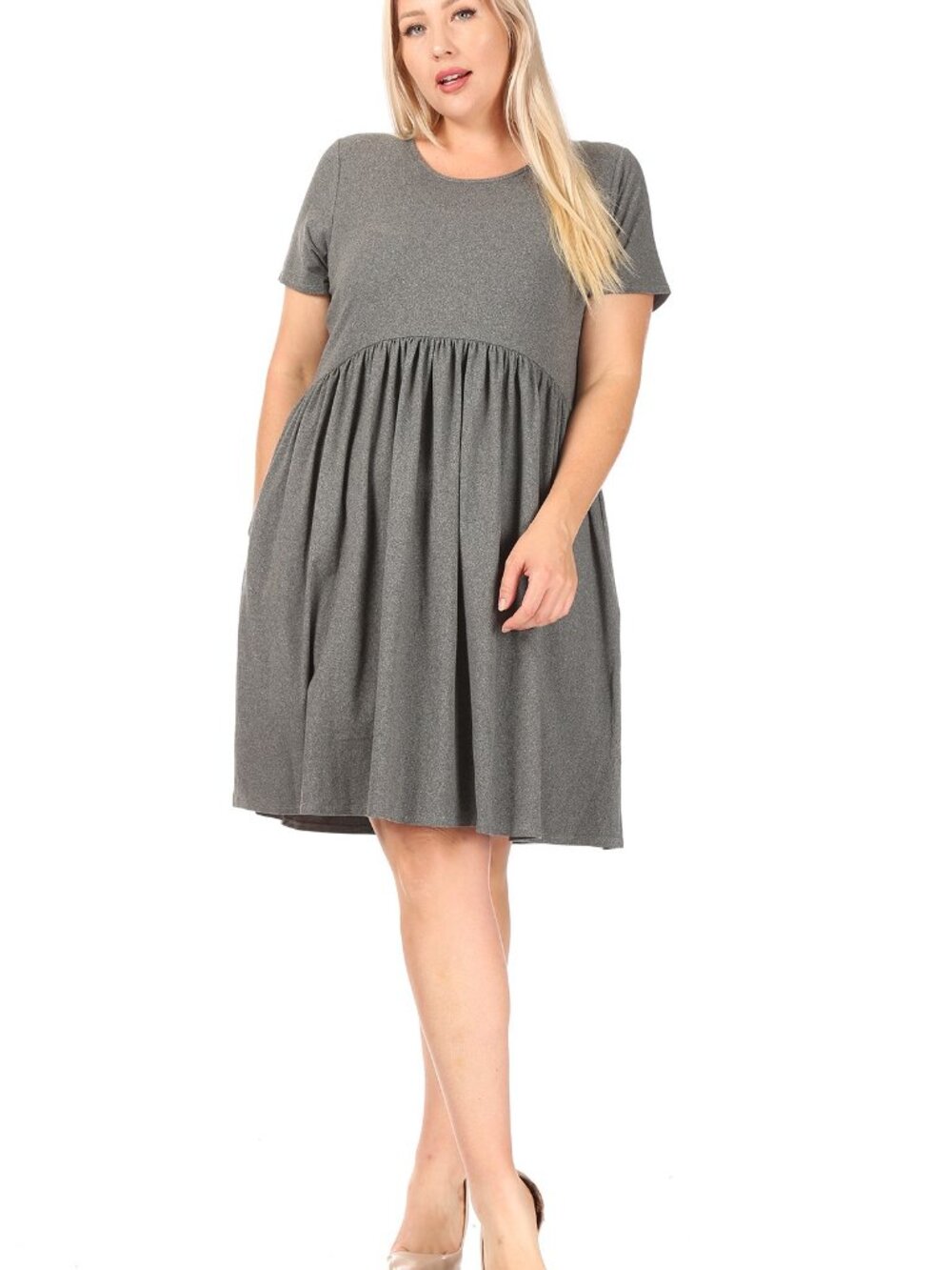 Vibe Sportswear Women's 3X Gray Midi T-Shirt Dress w/Pockets New With Tags - Picture 9 of 10